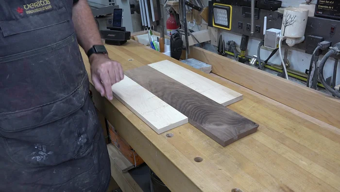 Plane to final thickness: Use the thickness planer to reduce the laminated wood to 1/2 inch thickness, making multiple passes to avoid damaging dowels.
