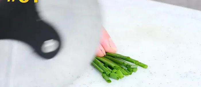 Slice chives.