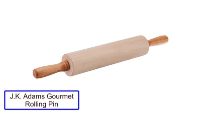 Review the JK Adams Gourmet Rolling Pin: focuses on its classic design and lifetime warranty.