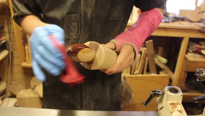 Apply walnut oil to finish.