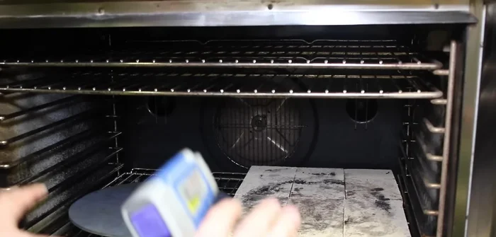 Preheat oven with steel plate for about two hours.