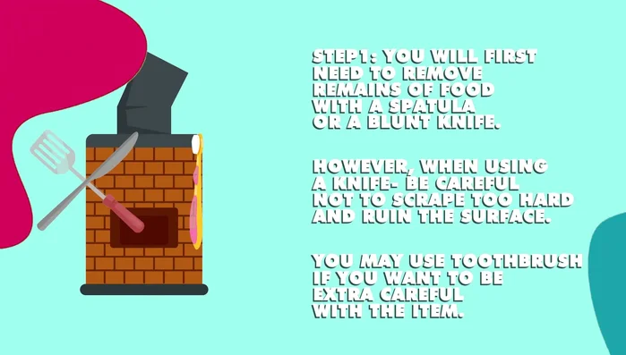 Mix baking powder and water to create a milky solution.