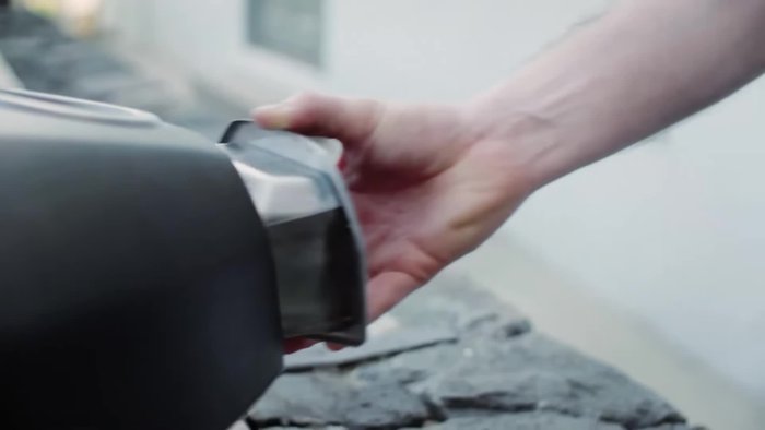 Place the oven door on the front.