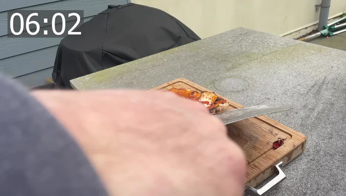 Delicious pizza slice, crispy base