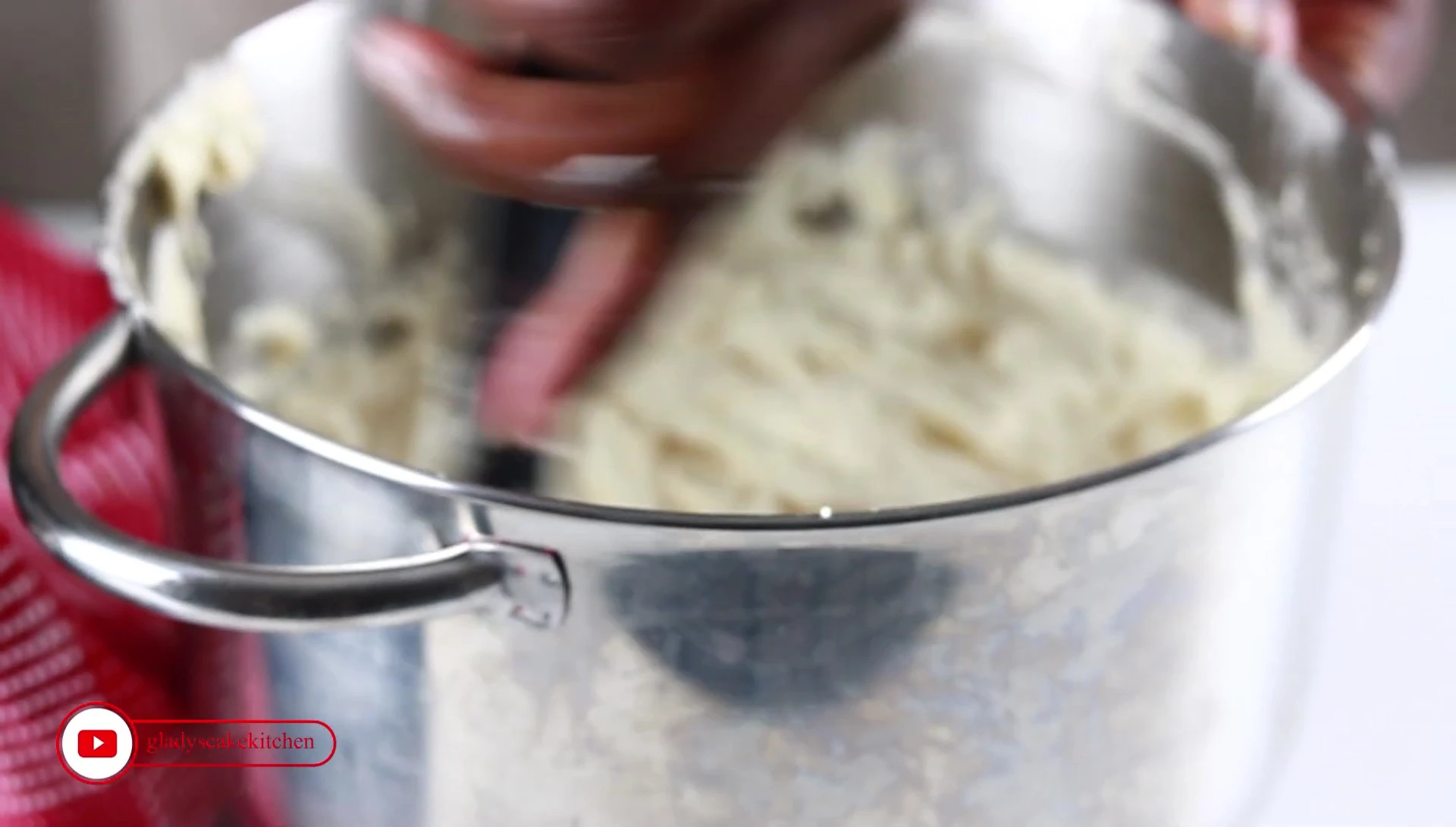 Lemon cake batter in mixing bowl