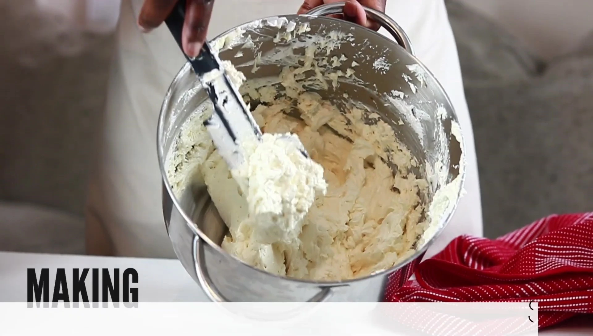 Swiss meringue buttercream in a bowl