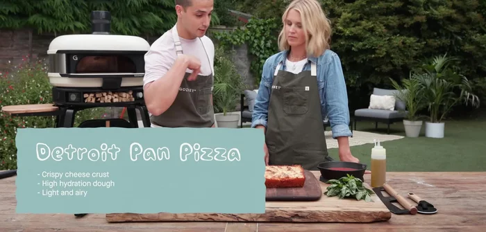 Prepare dough as for Neapolitan style, proofing in the pan for a few hours.