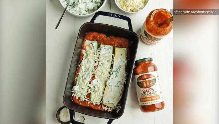Four cheese sauce in baking dish