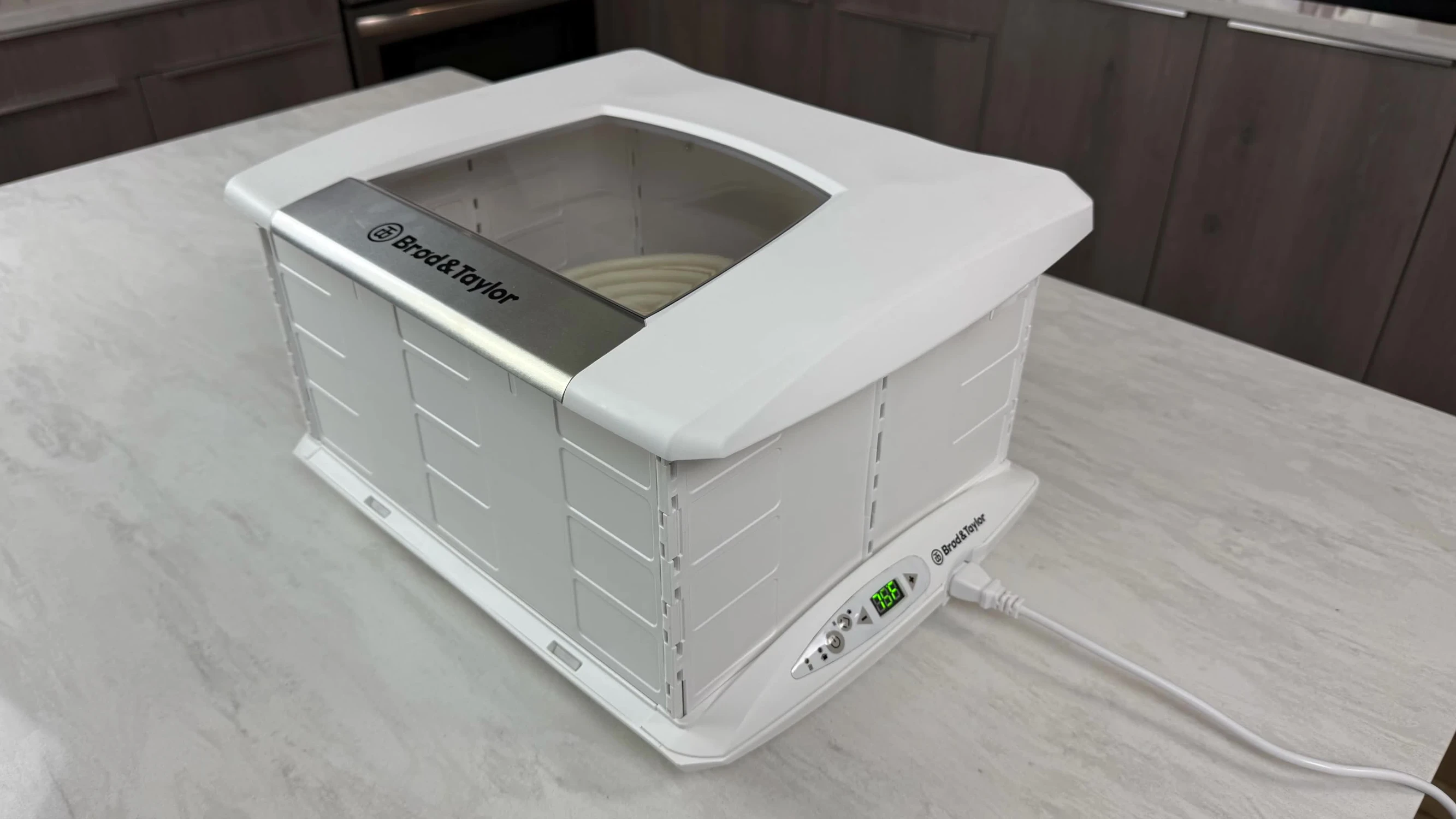 Close-up of the Broad and Tailor Folding Proofer, showcasing its design.