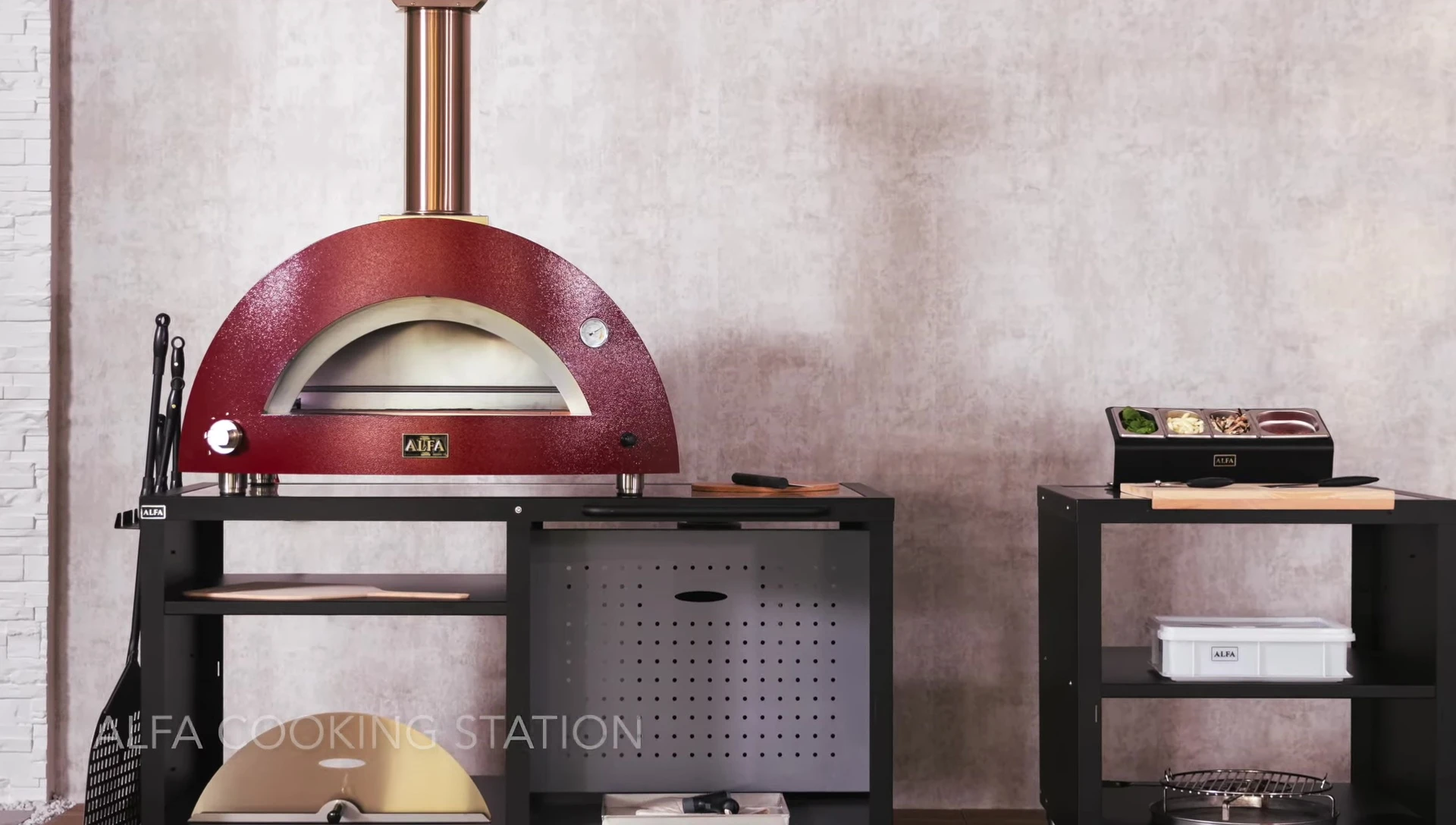 Example of Alfa Moderno's cabinetry and outdoor kitchen set-up options