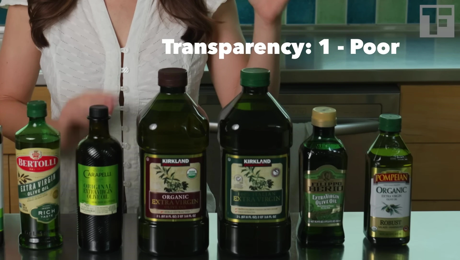 Kirkland Signature olive oil bottle label
