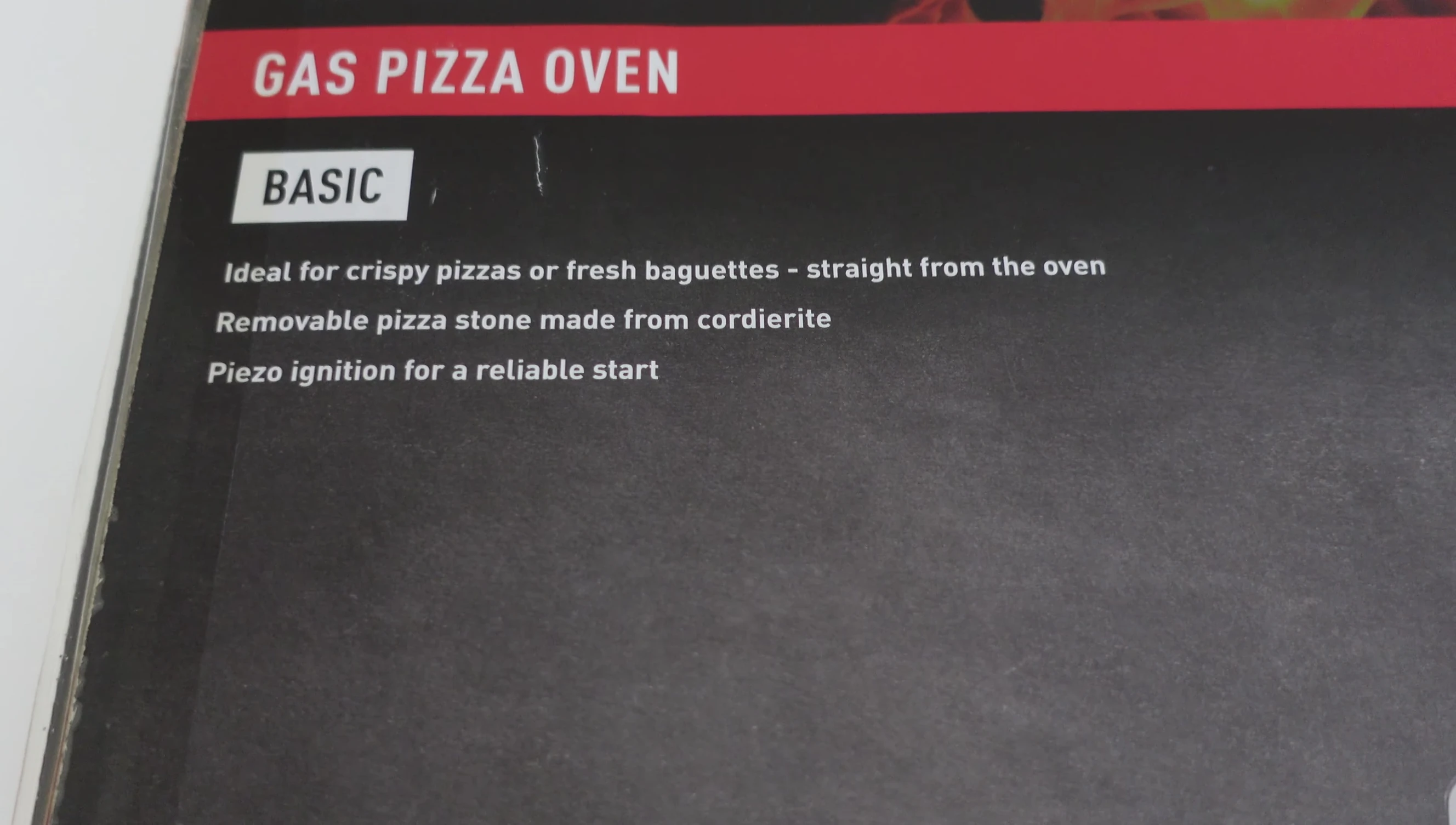 Close-up of the pizza stone and ignition