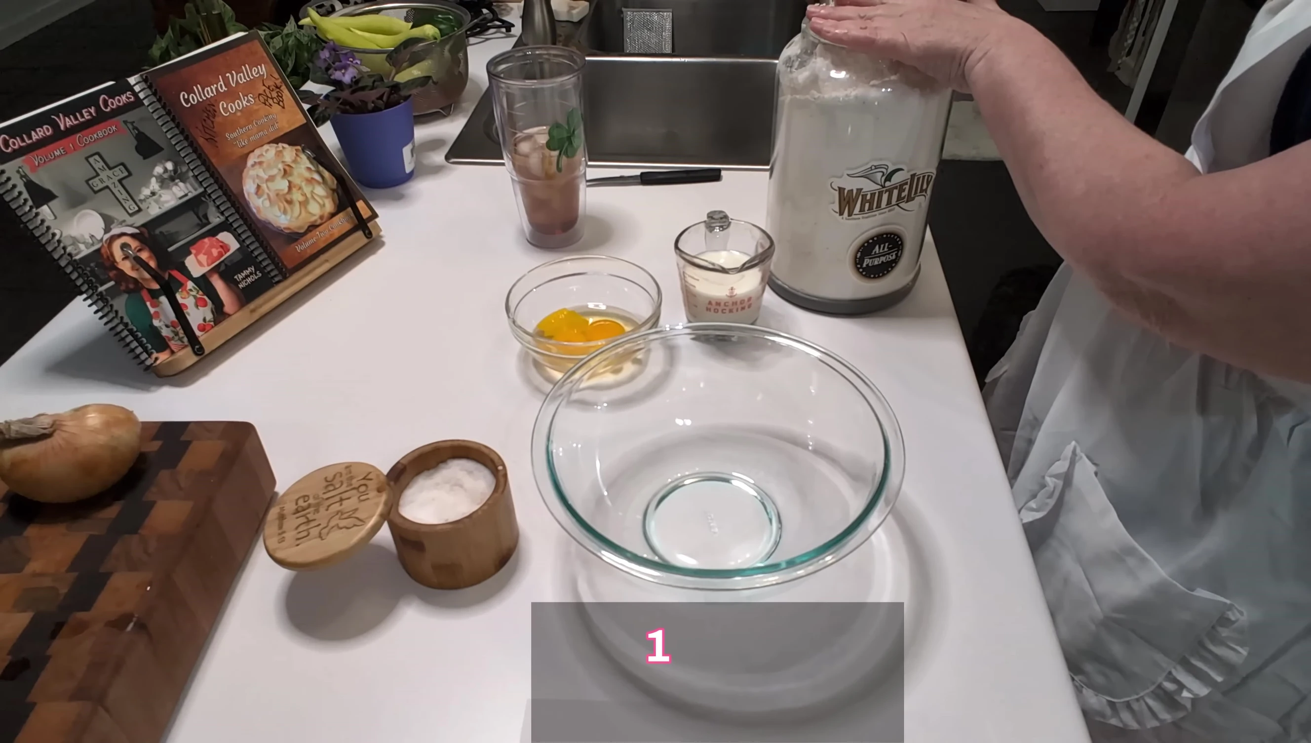 Mixing the ingredients for the pizza crust