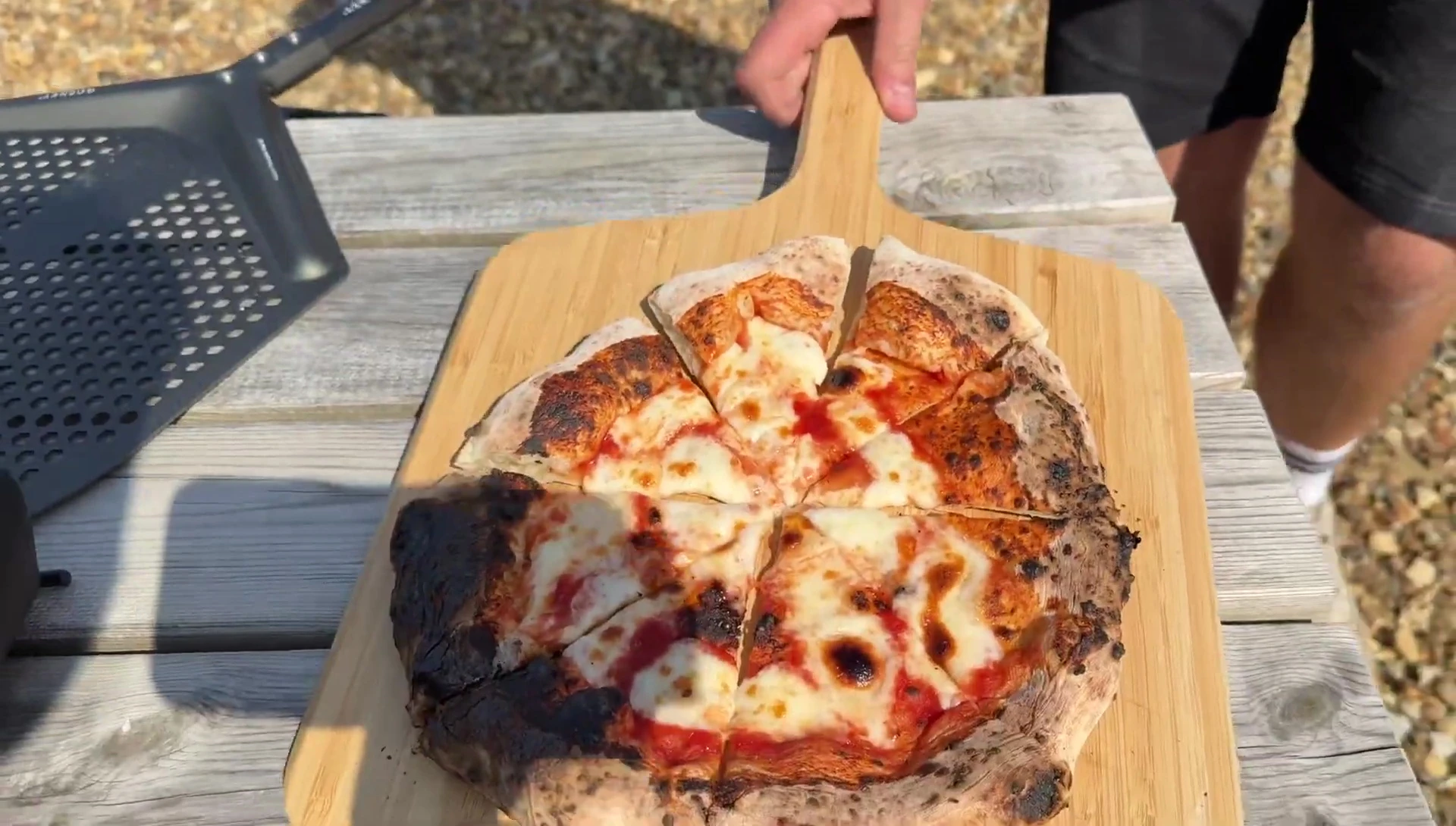 Final shot of the reviewer with the Gozney Tread oven.