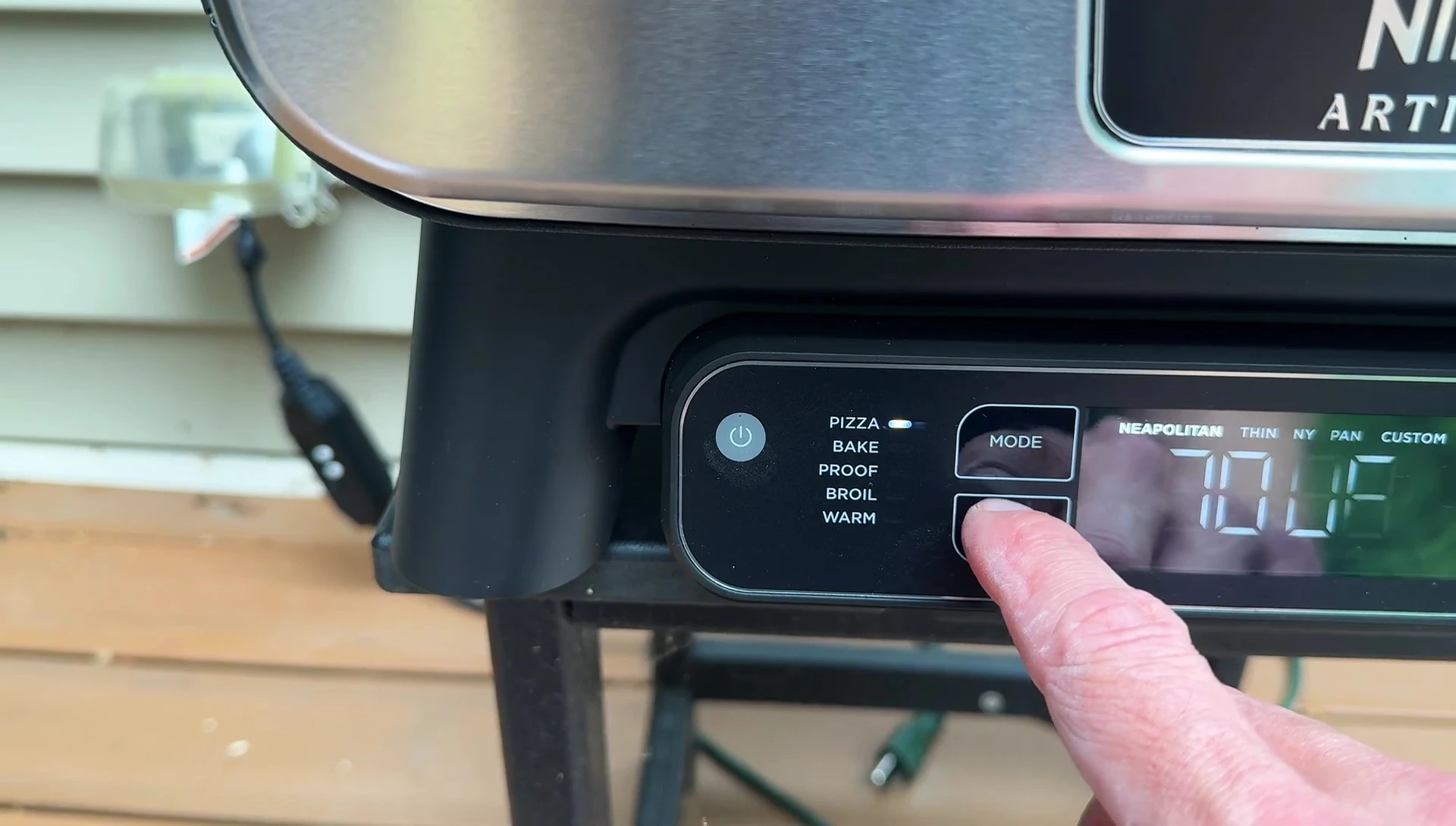Close-up shot showcasing the oven's sleek design