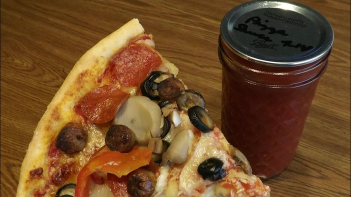 Prepare the tomatoes: Use 13 cups of tomato puree (from paste tomatoes preferred for their meatiness). Run the tomatoes through a food strainer with an electric motor to separate the sauce from seeds and peels.