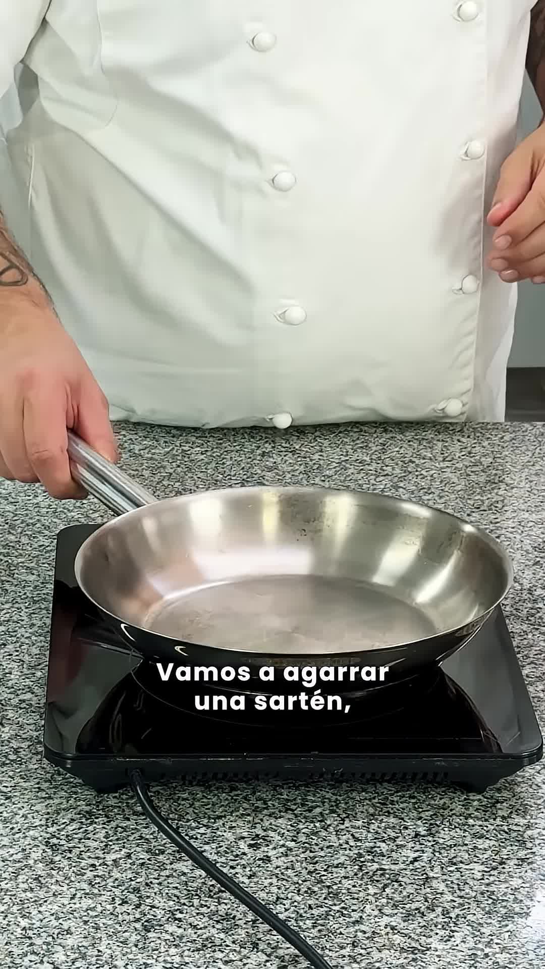 Adding olive oil to the pan