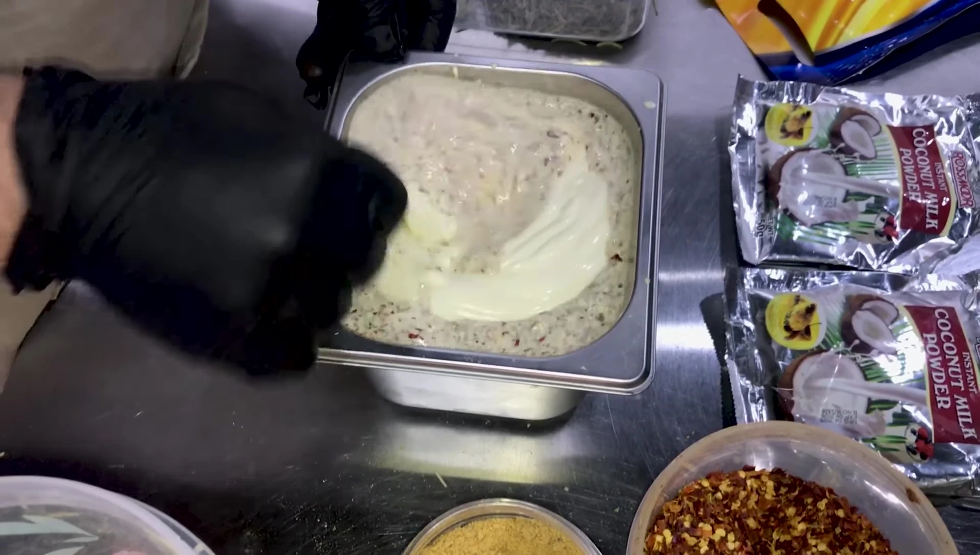 Chef mixing the sauce