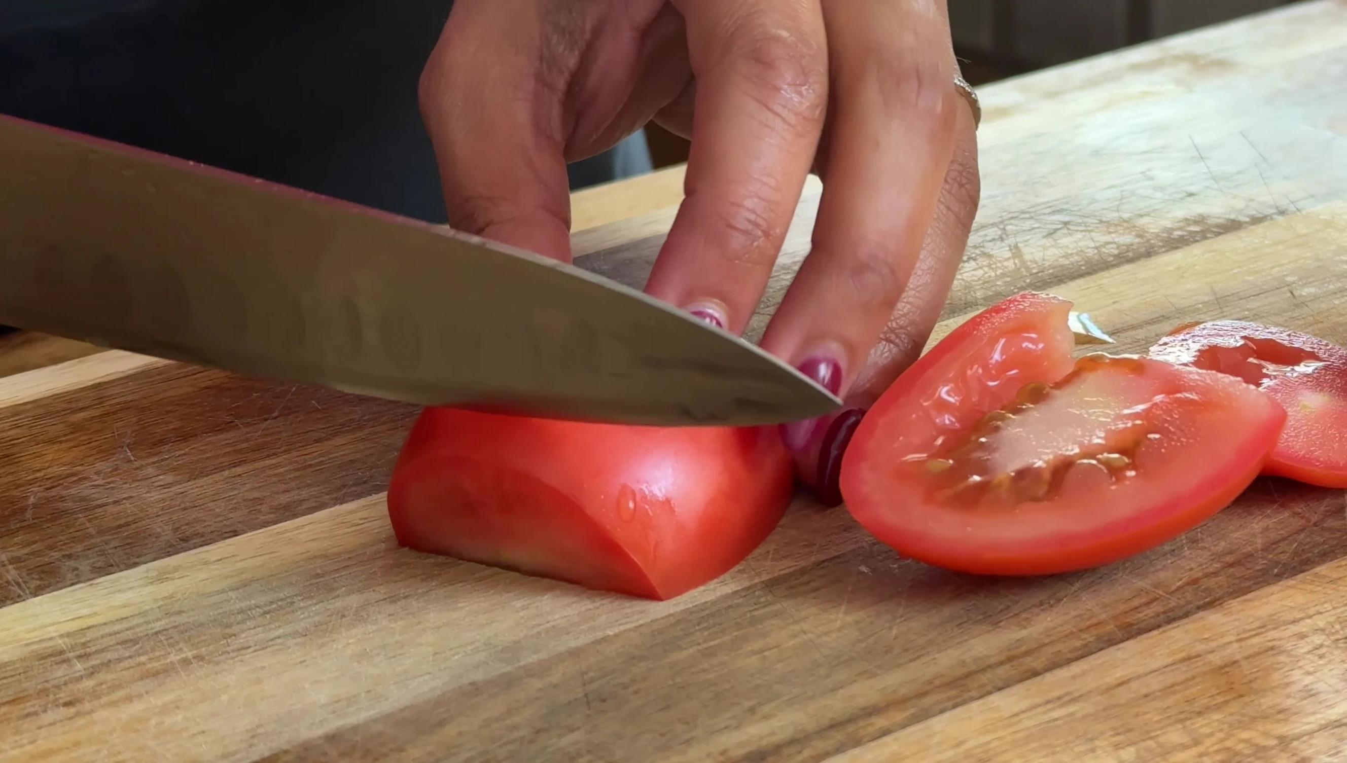 Preparing pizza toppings