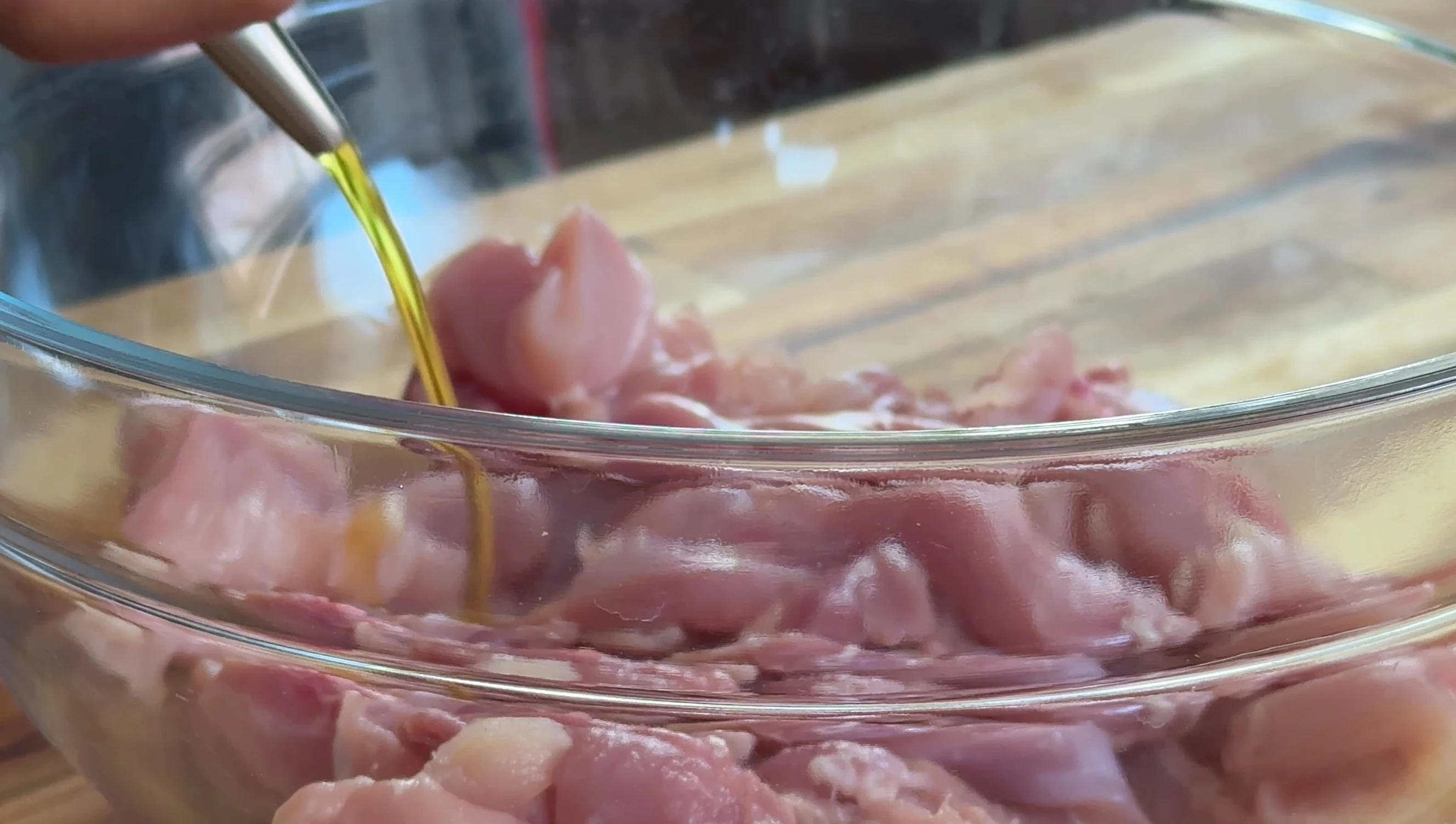 Mixing the shawarma marinade ingredients