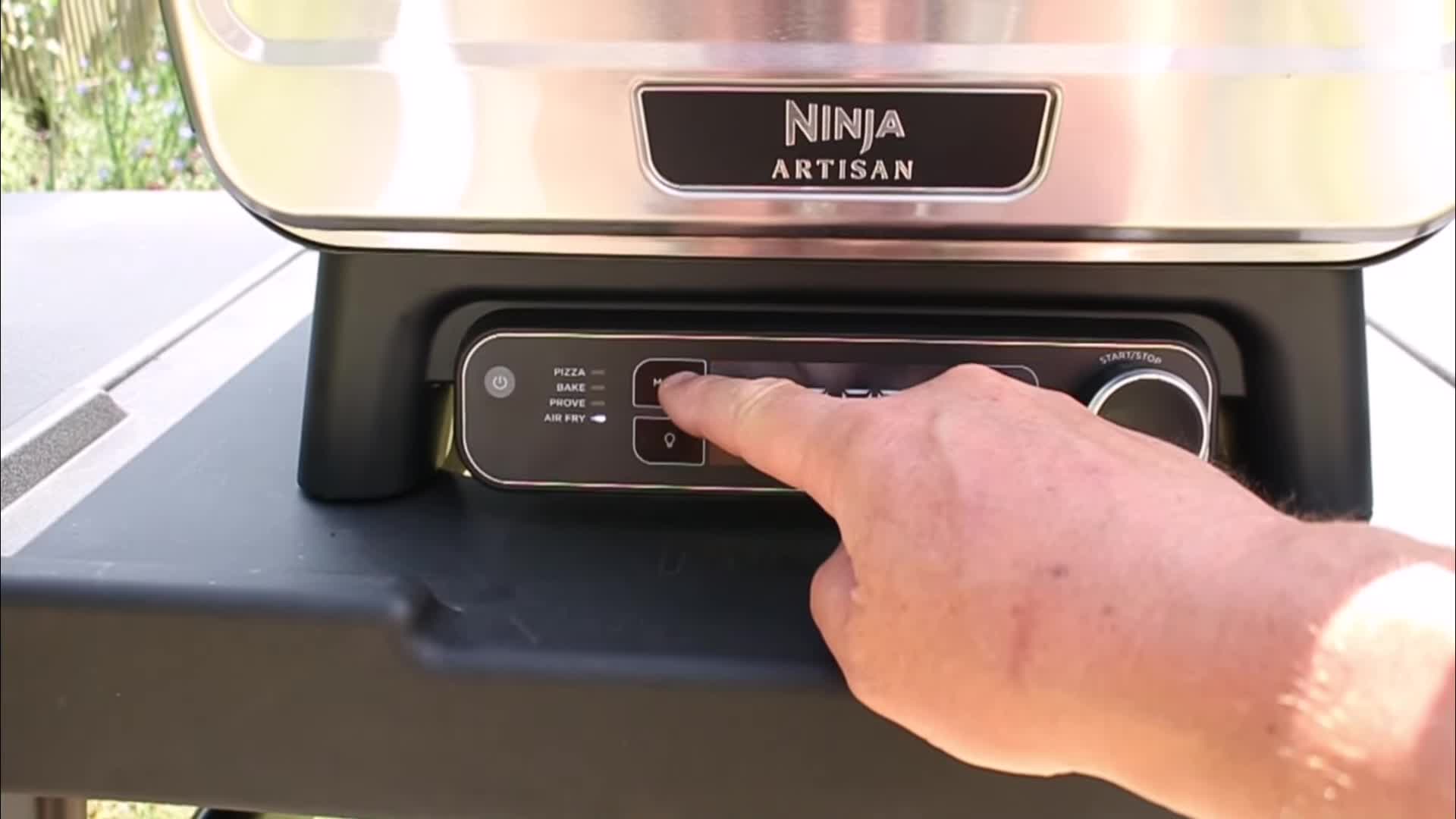 Close-up of the control panel showing the various cooking modes