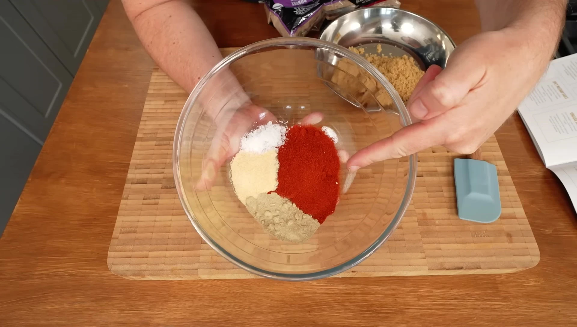 Pork shoulder seasoned with barbecue rub