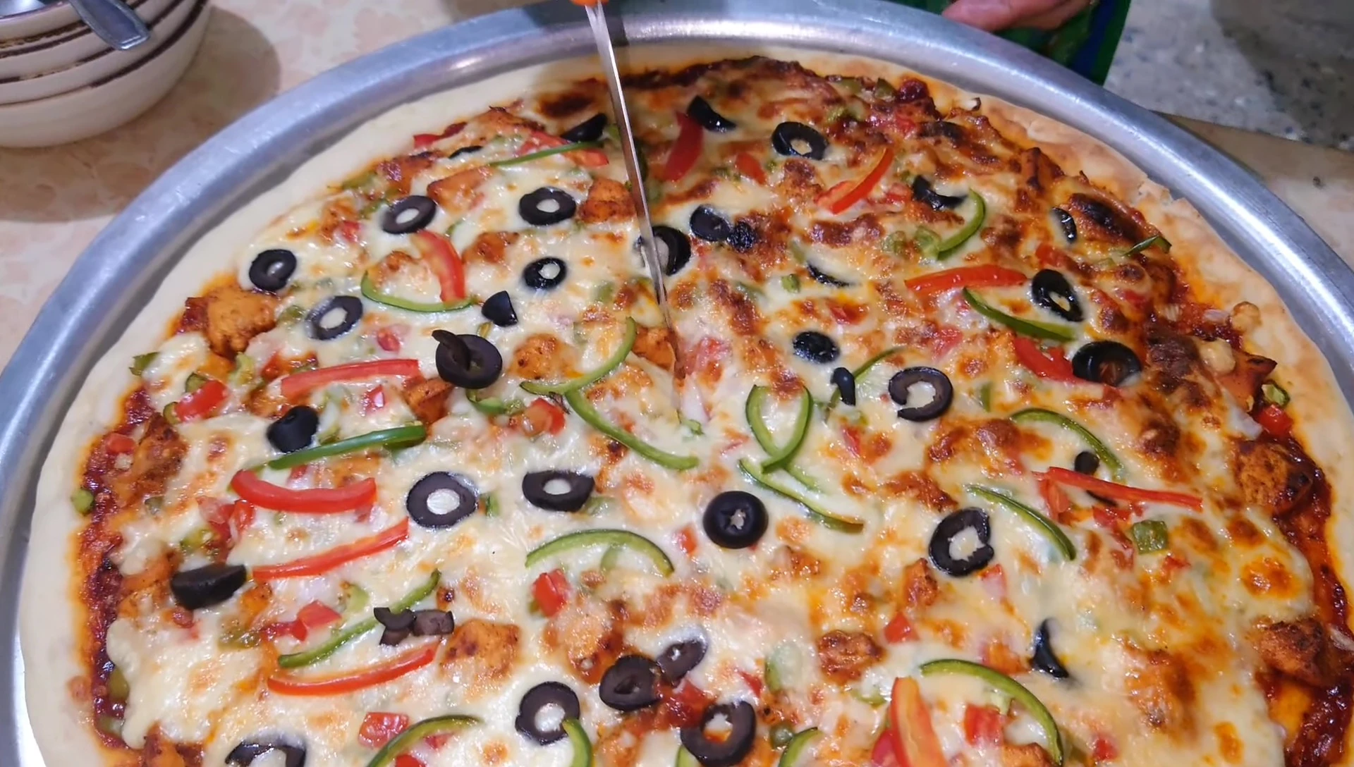 The finished pizza