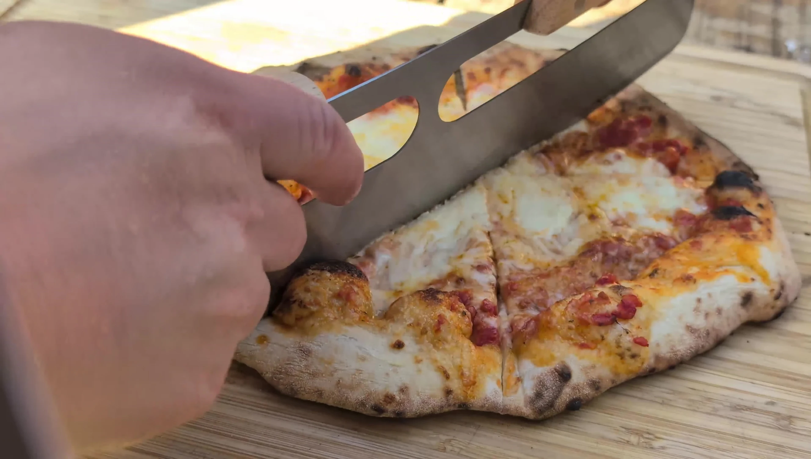 Close-up of a pizza slice