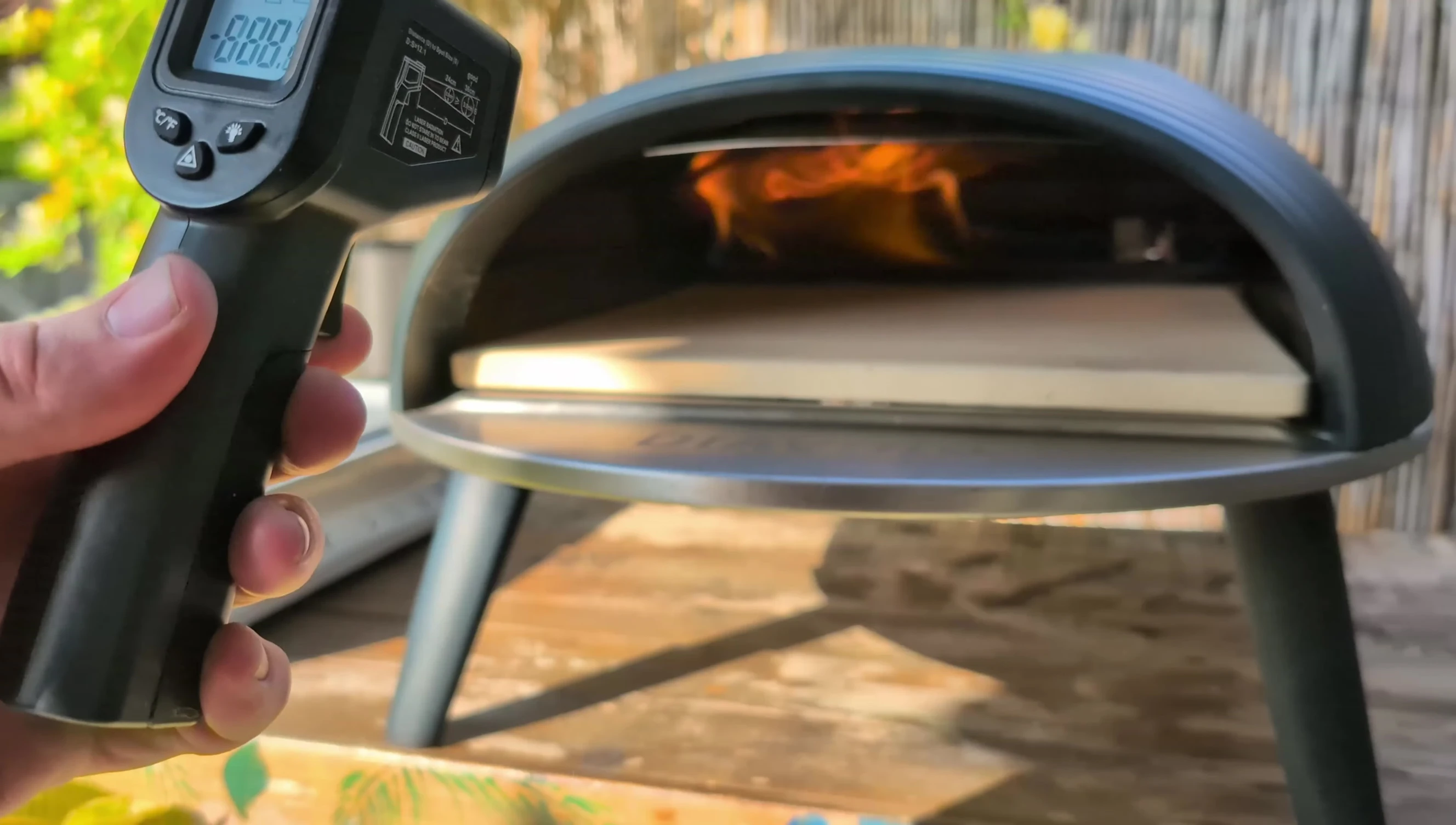 Close-up shot showing the flames and temperature differences